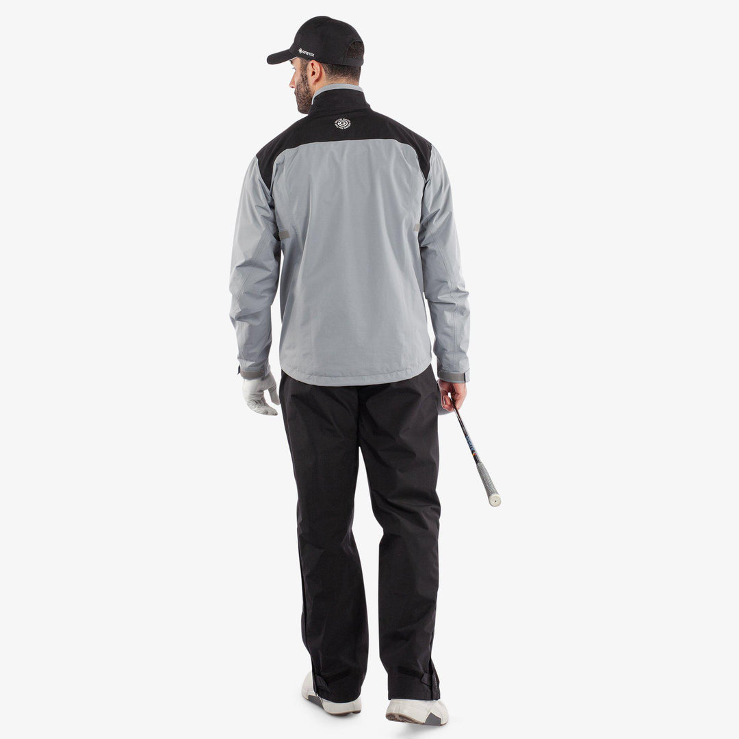 Anton is a Waterproof golf jacket for Men in the color Sharkskin/Black(9)