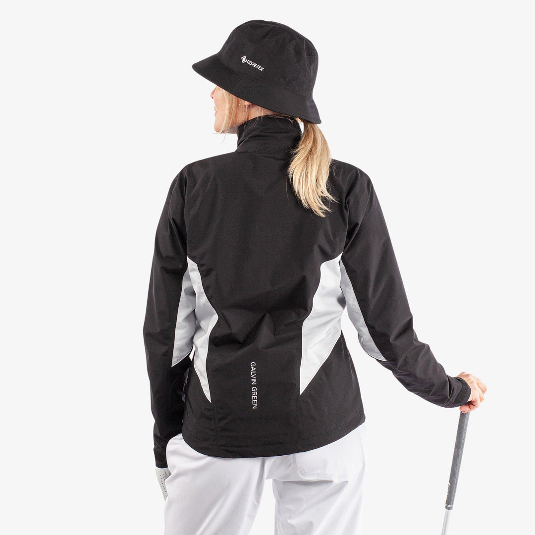 Aida is a Waterproof golf jacket for Women in the color Black/Cool Grey/White(7)