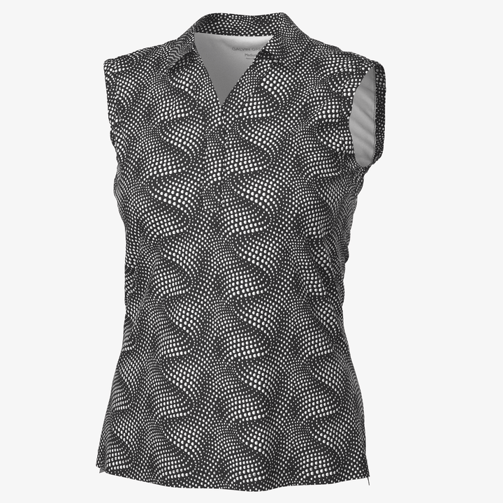 Minnie is a BREATHABLE SLEEVELESS GOLF SHIRT for Women in the color Black/White(0)