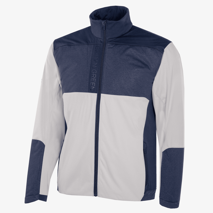 Layton is a Windproof and water repellent golf jacket for Men in the color Cool Grey/Navy(0)