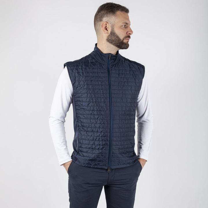 Louie is a Windproof and water repellent golf vest for Men in the color Navy(1)
