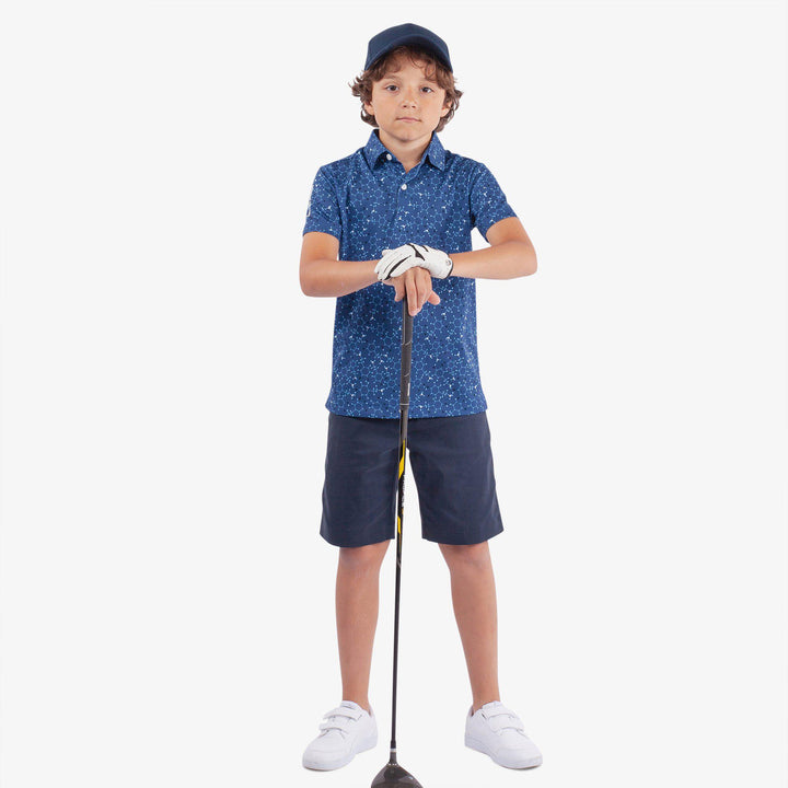 Rocco is a Breathable short sleeve golf shirt for Juniors in the color Blue/Navy(2)