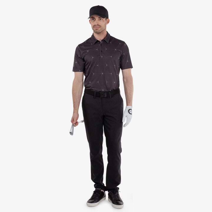 Milo is a Breathable short sleeve golf shirt for Men in the color Black(2)