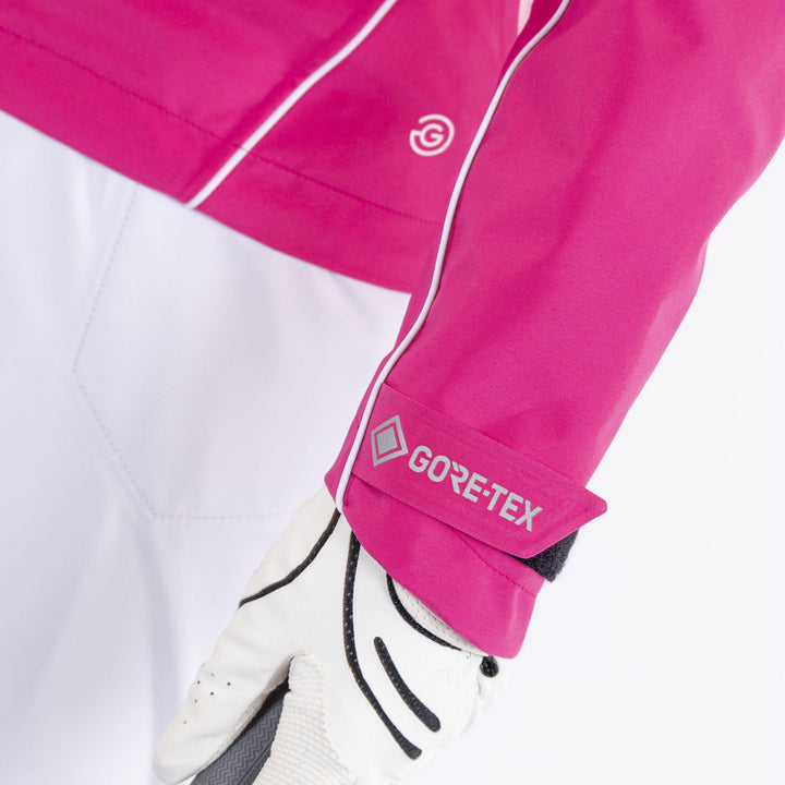 Arissa is a Waterproof golf jacket for Women in the color Amazing Pink(6)