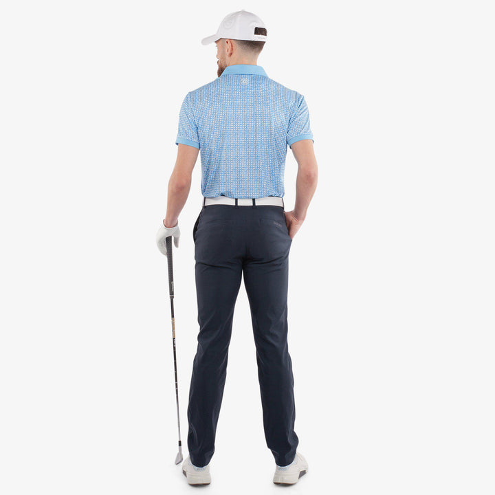 Melvin is a Breathable short sleeve golf shirt for Men in the color Alaskan Blue/White(6)