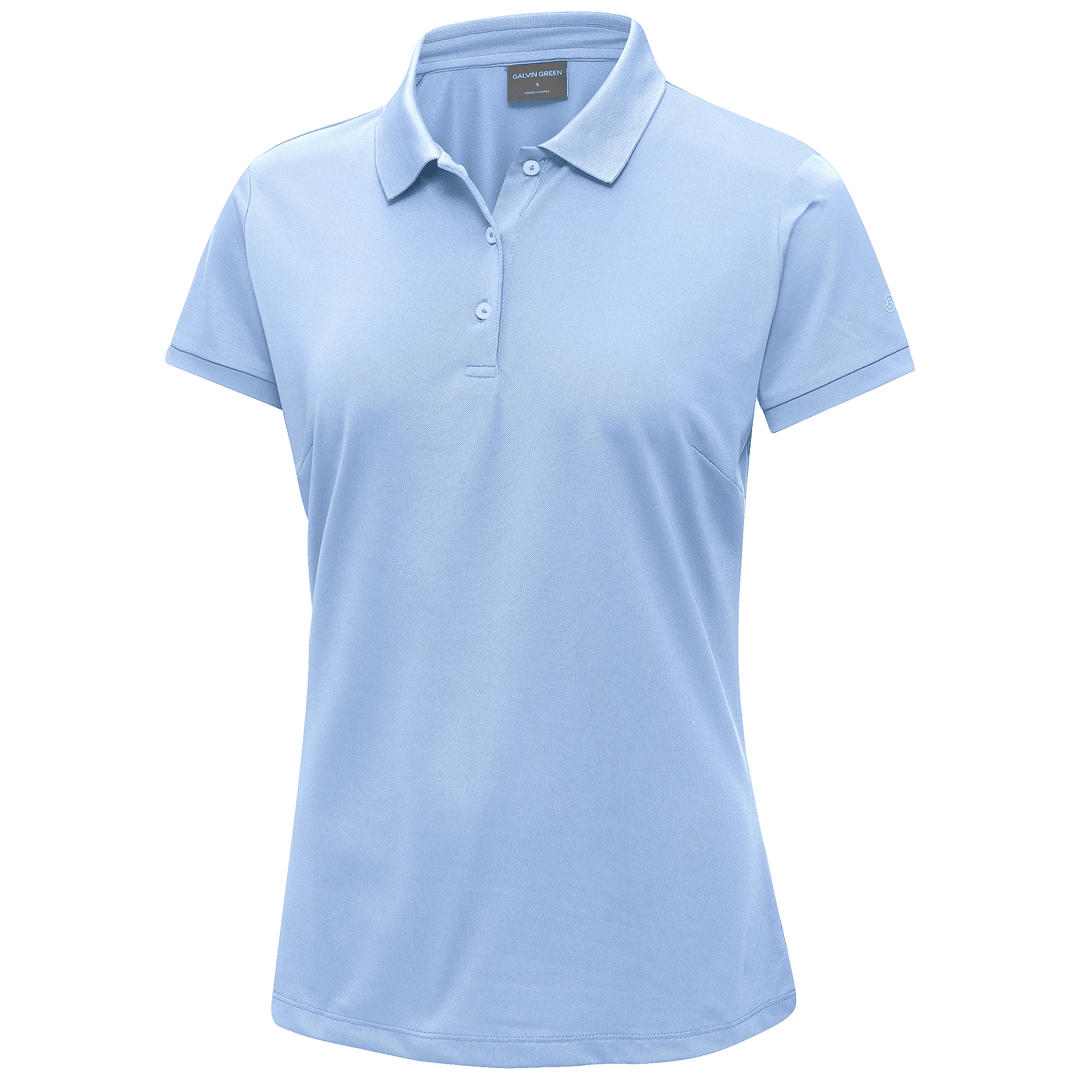 Mireya is a Breathable short sleeve golf shirt for Women in the color Blue Bell(0)