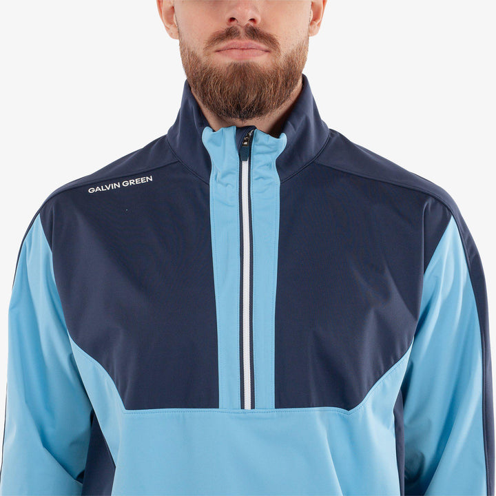 Lawrence is a Windproof and water repellent golf jacket for Men in the color Alaskan Blue/Navy(3)