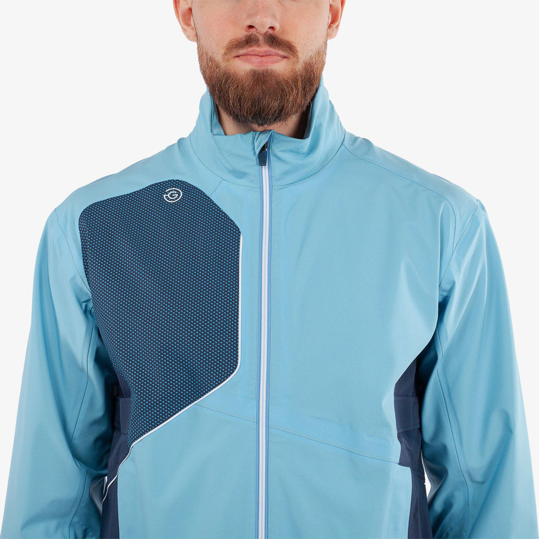 Ames is a Waterproof golf jacket for Men in the color Alaskan Blue/Navy(5)