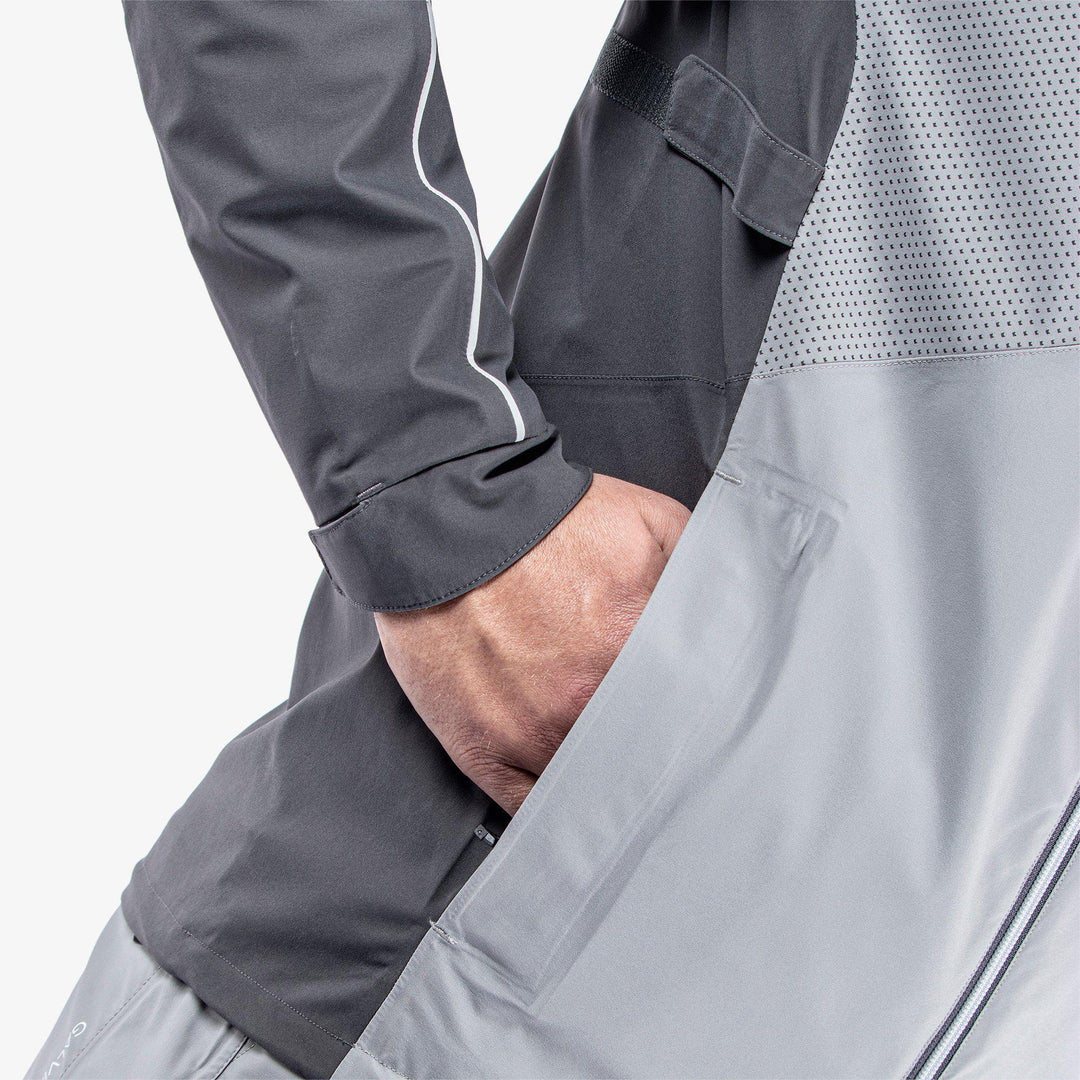 Albert is a Waterproof golf jacket for Men in the color Forged Iron/Sharkskin/Cool Grey(5)
