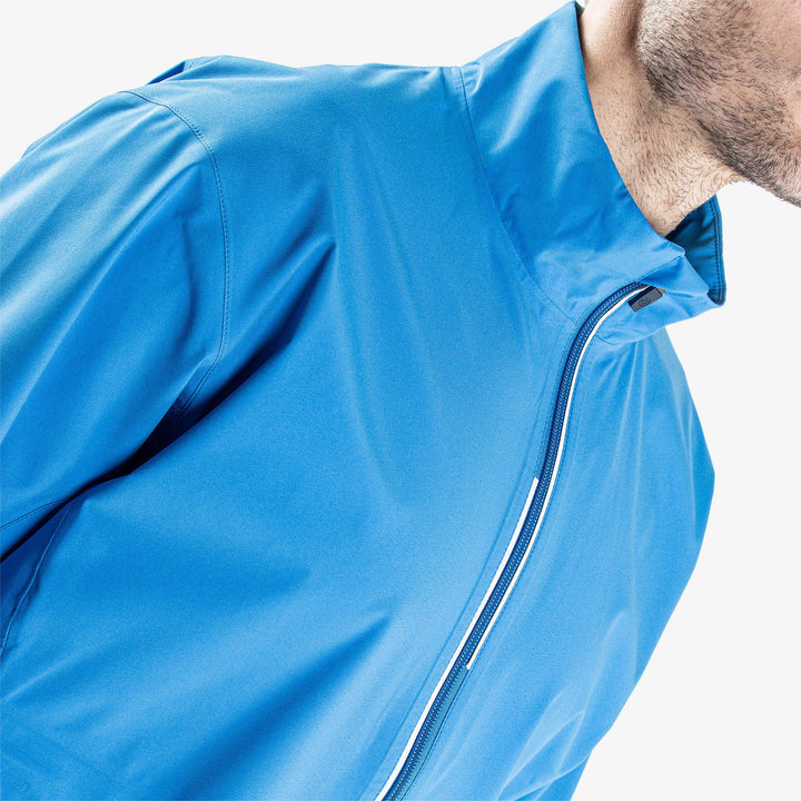 Arvin is a Waterproof golf jacket for Men in the color Blue/White(3)