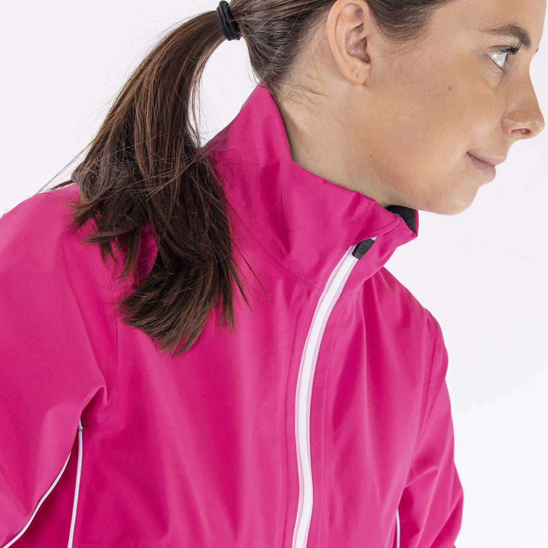 Arissa is a Waterproof golf jacket for Women in the color Amazing Pink(4)
