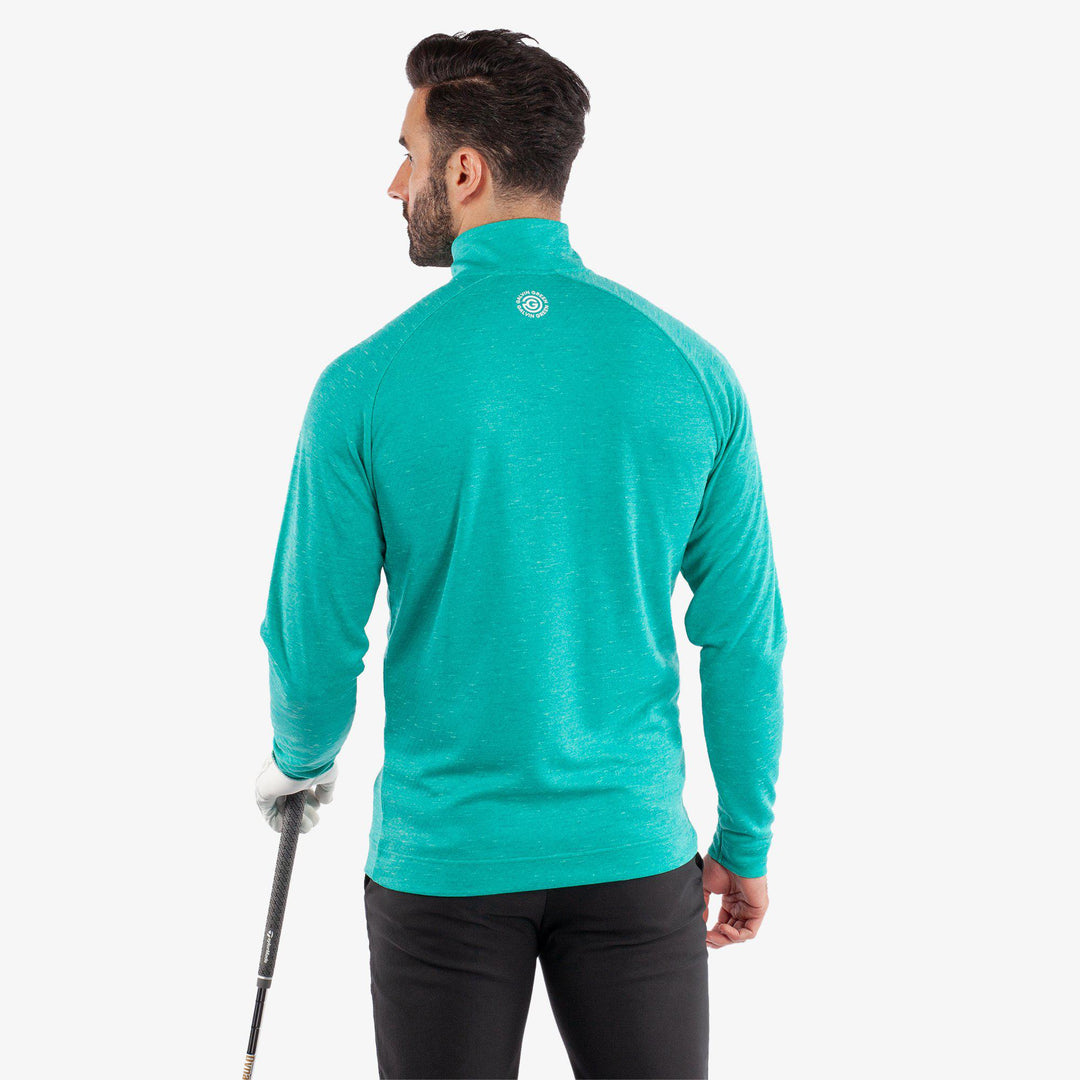 Dion is a Insulating golf mid layer for Men in the color Atlantis Green Melange(4)