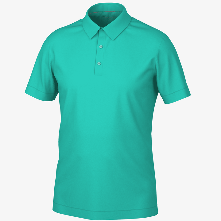 Marcelo is a Breathable short sleeve golf shirt for Men in the color Atlantis Green(0)