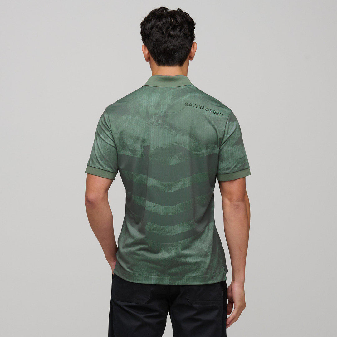 Mirza is a Breathable short sleeve golf shirt for Men in the color Duck Green(4)