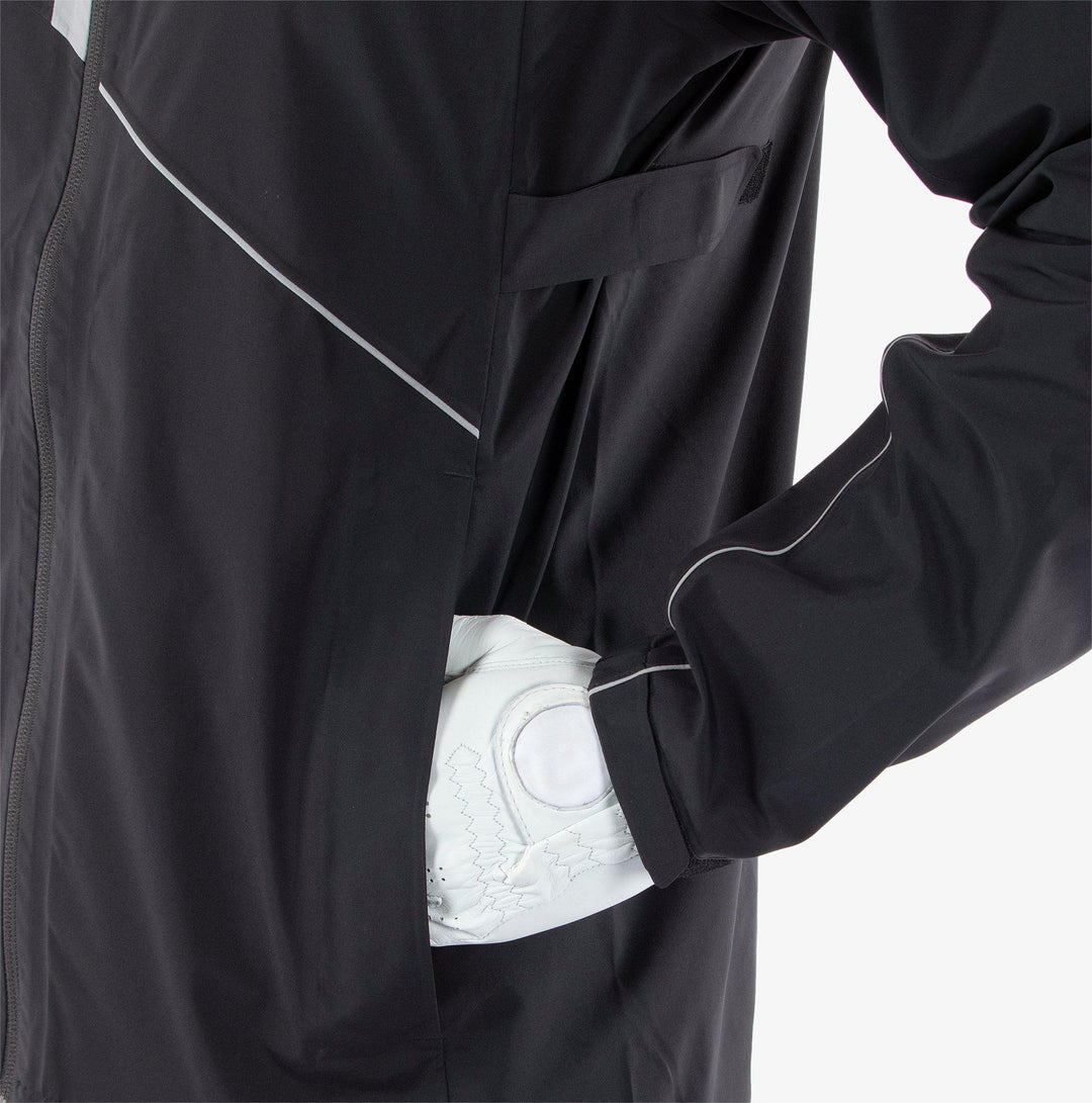 Apollo  is a Waterproof golf jacket for Men in the color Black/Sharkskin(4)