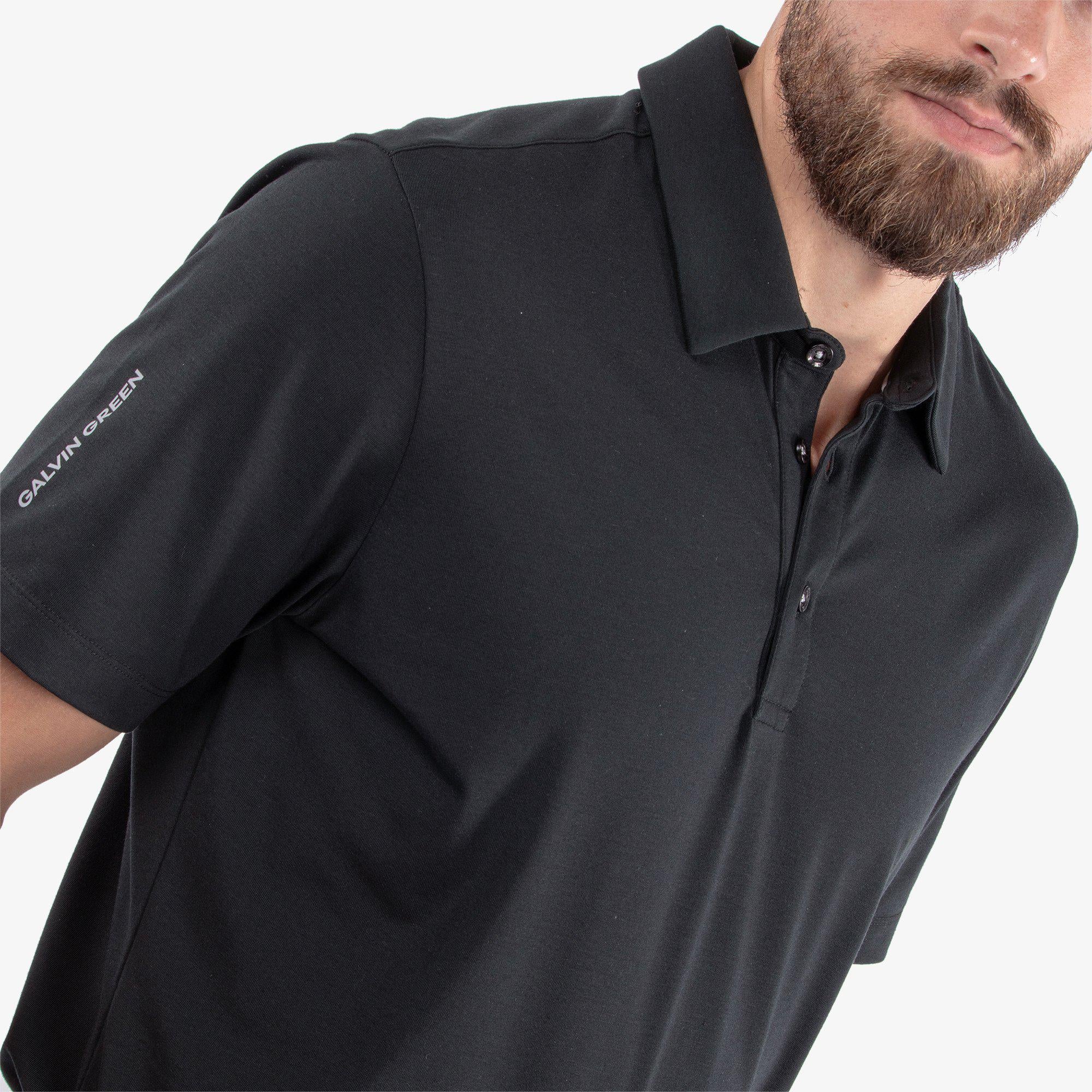 Marcelo Breathable short sleeve golf shirt Black Galvin Green