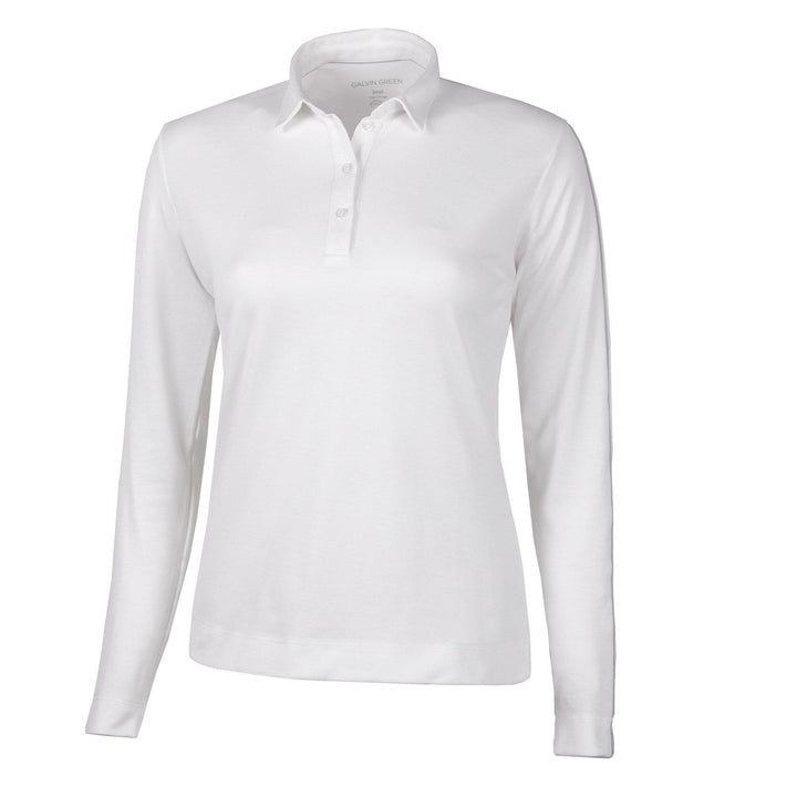 Mary is a Breathable long sleeve golf shirt for Women in the color White(0)