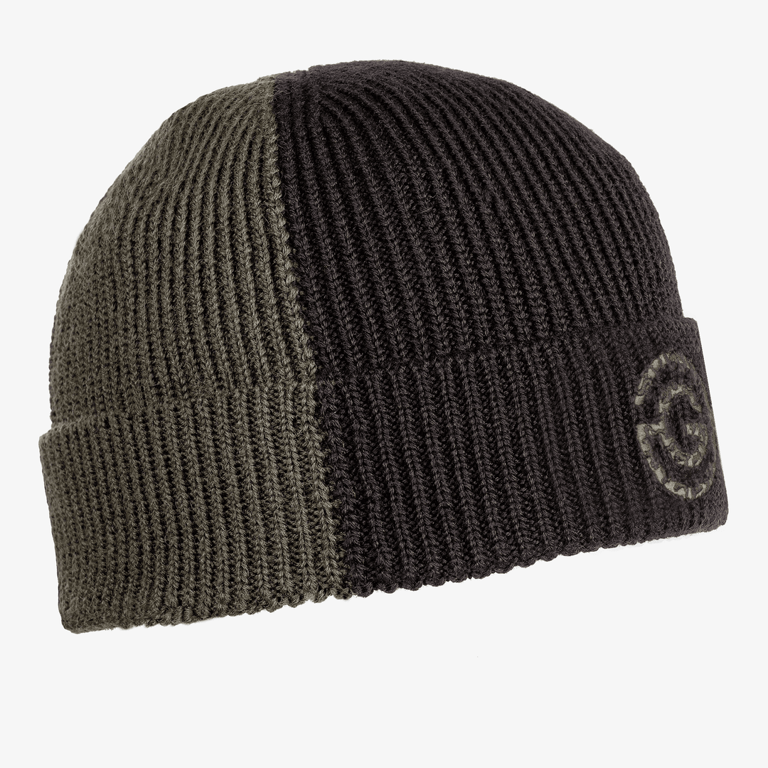 Drew is a Knitted golf hat in the color Black/Duck Green(0)