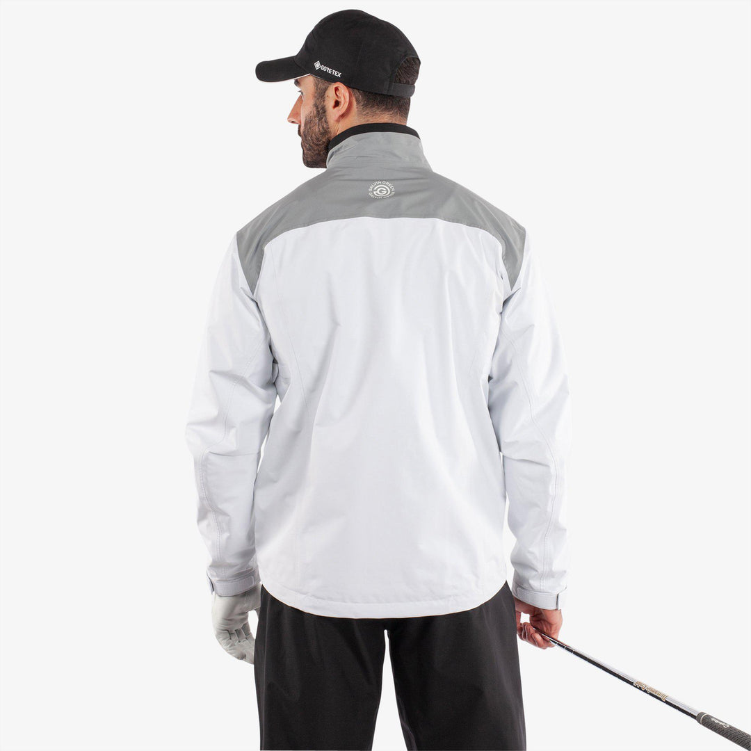 Anton is a Waterproof golf jacket for Men in the color White/Sharkskin(7)