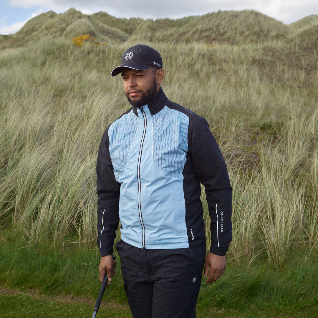 Albert is a Waterproof golf jacket for Men in the color Blue Bell(2)
