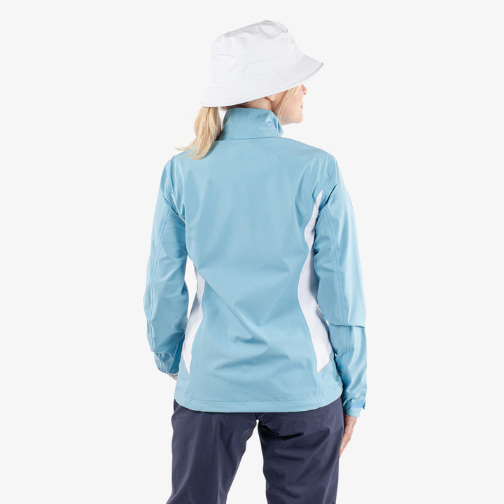 Amy is a Waterproof golf jacket for Women in the color Alaskan Blue/White(5)