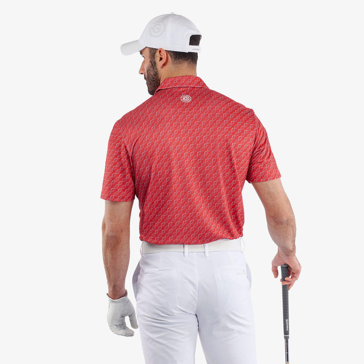 Marcus is a Breathable short sleeve golf shirt for Men in the color Red(4)