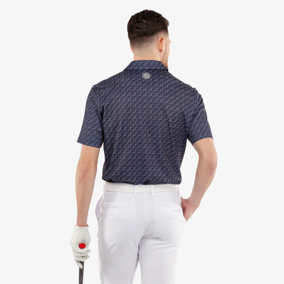 Marcus is a Breathable short sleeve golf shirt for Men in the color Navy(4)