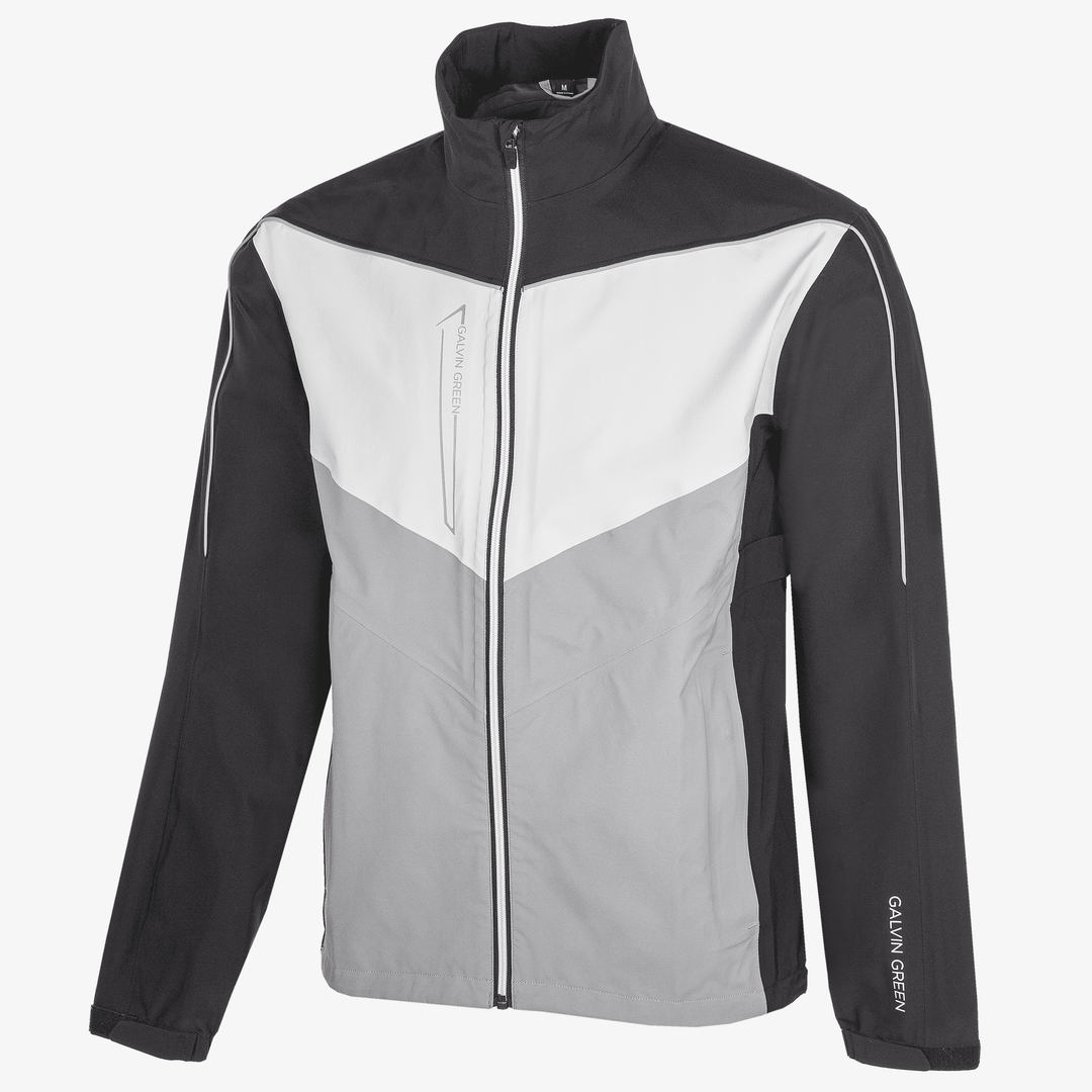 Armstrong is a Waterproof golf jacket for Men in the color Black/Sharkskin/Cool Grey(0)