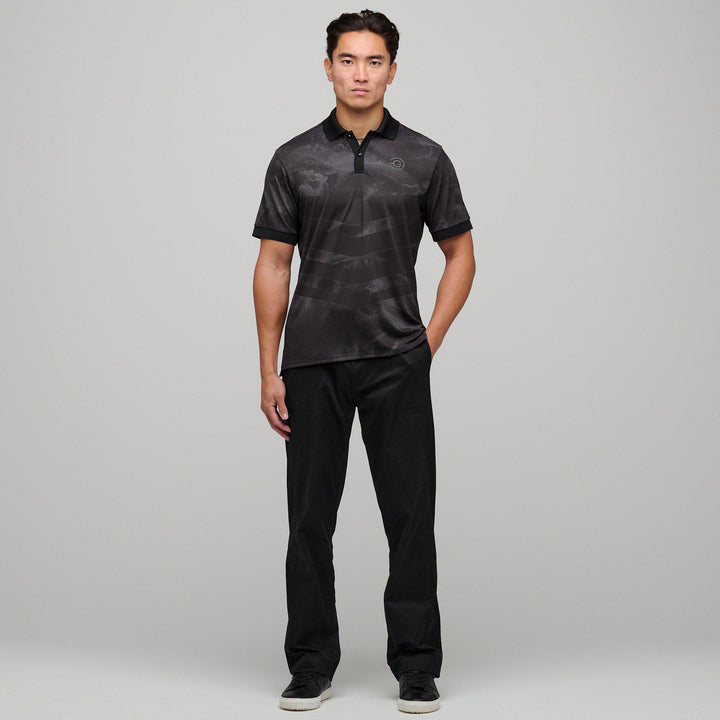 Mirza is a Breathable short sleeve golf shirt for Men in the color Black(2)