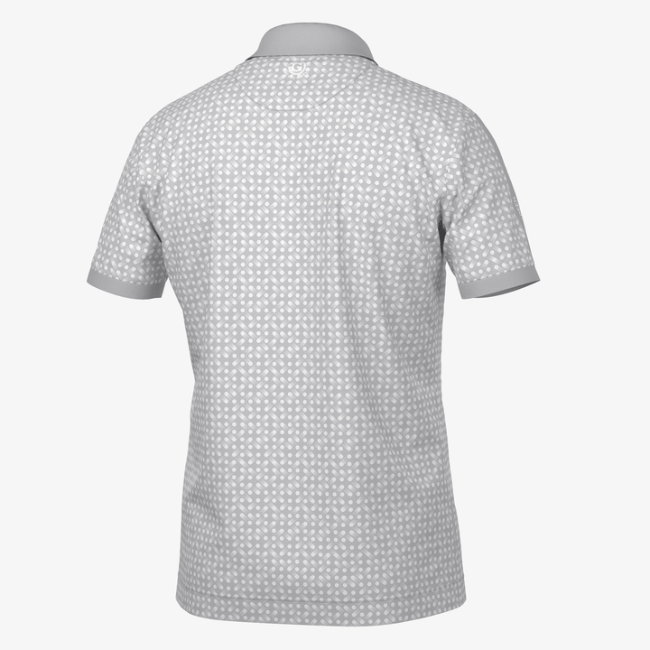 Melvin is a Breathable short sleeve golf shirt for Men in the color Cool Grey/White(7)