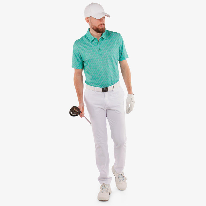 Marcus is a Breathable short sleeve golf shirt for Men in the color Atlantis Green(2)