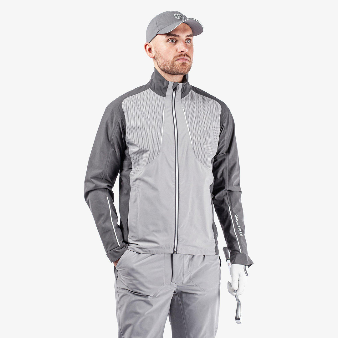 Albert is a Waterproof golf jacket for Men in the color Forged Iron/Sharkskin/Cool Grey(1)