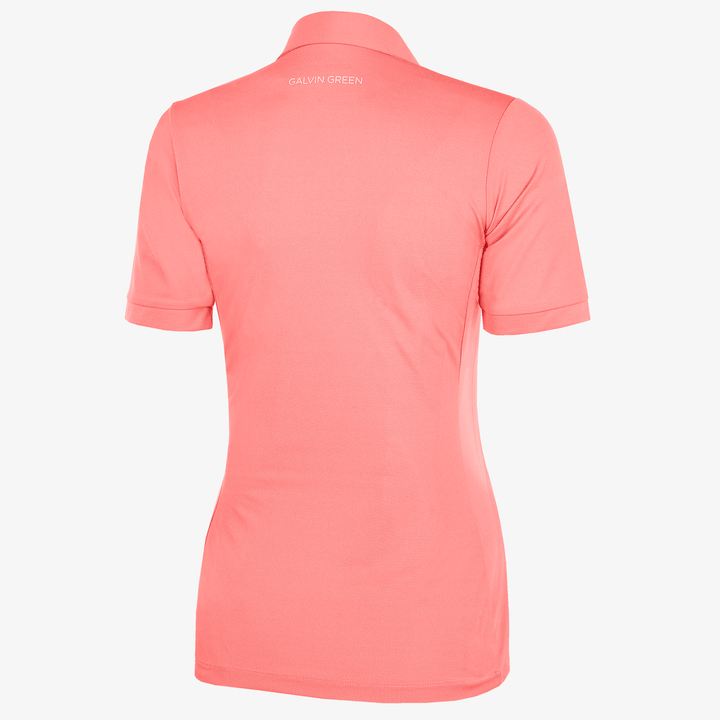Melody is a Breathable short sleeve golf shirt for Women in the color Coral(8)