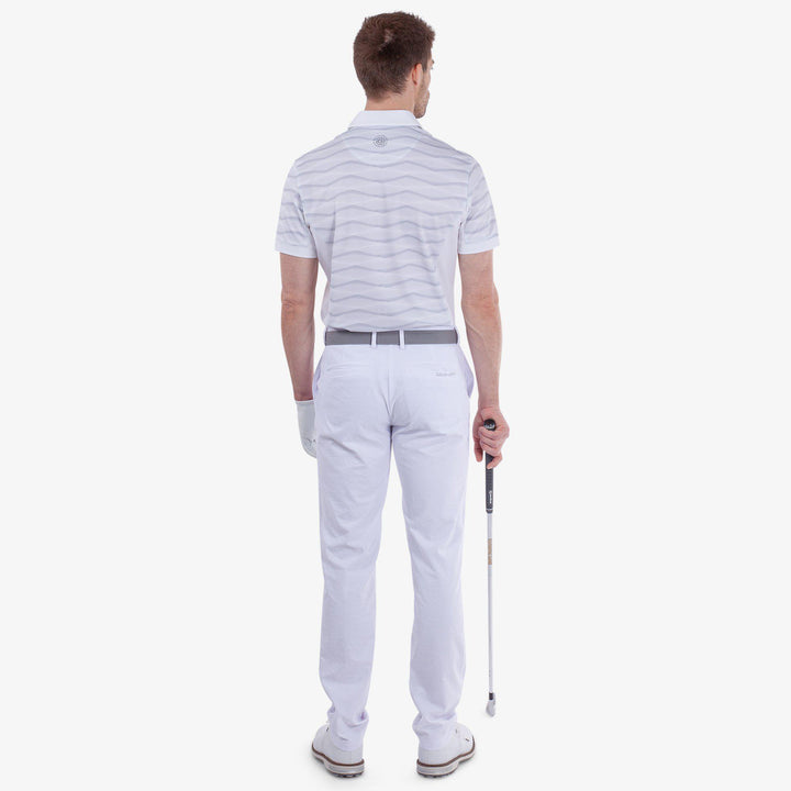 Merlin is a Breathable short sleeve golf shirt for Men in the color White/Cool Grey(6)