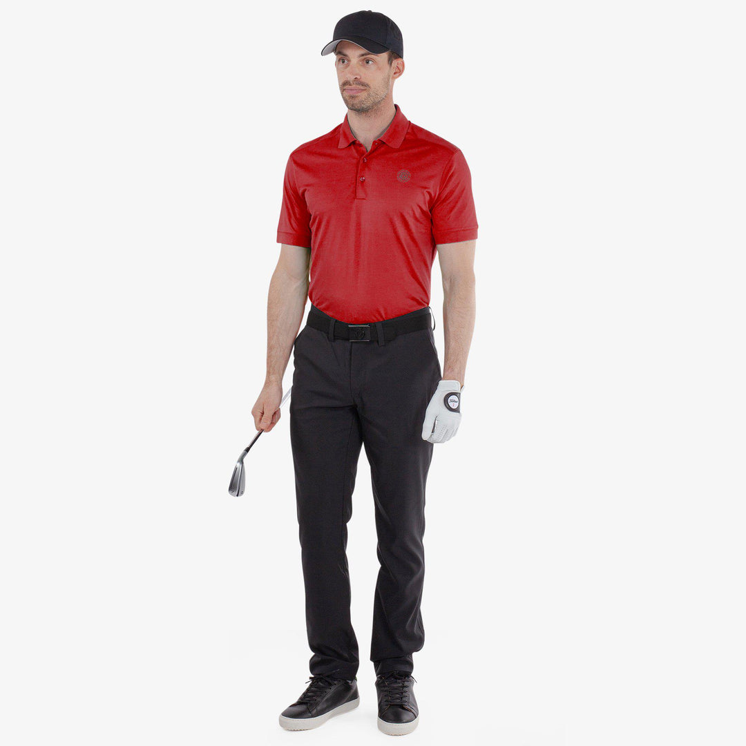 Maximilian is a Breathable short sleeve golf shirt for Men in the color Red(2)