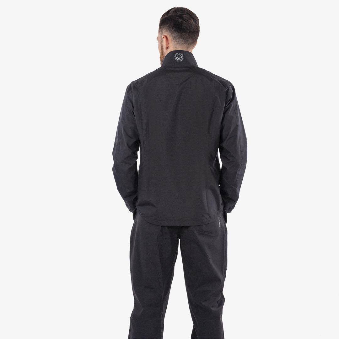 Arvin is a Waterproof golf jacket for Men in the color Black/Sharkskin(6)