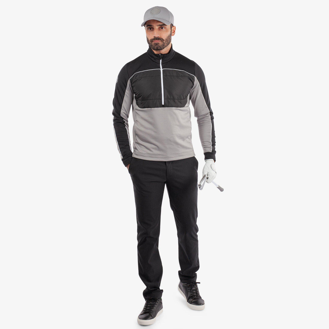 Douglas is a Insulating golf mid layer for Men in the color Sharkskin/Black(2)