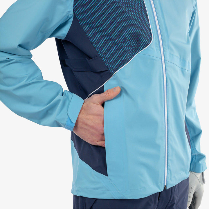 Ames is a Waterproof golf jacket for Men in the color Alaskan Blue/Navy(6)