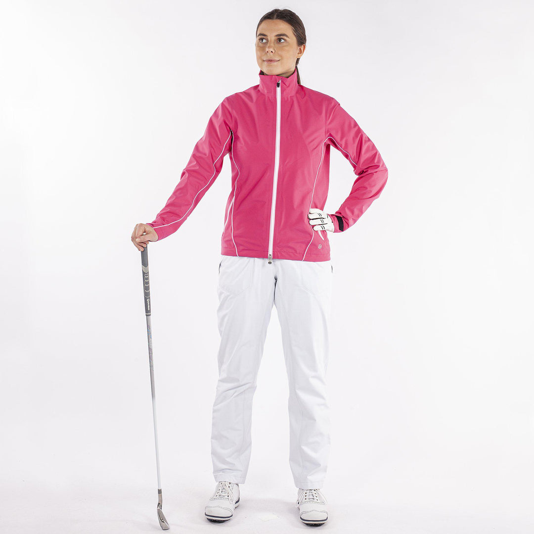 Arissa is a Waterproof golf jacket for Women in the color Amazing Pink(2)