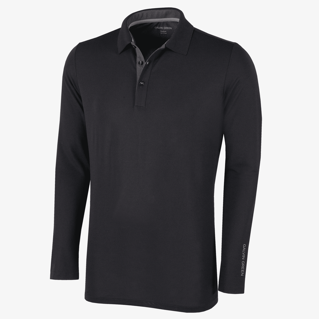 Marwin Breathable long sleeve golf shirt Black Galvin Green