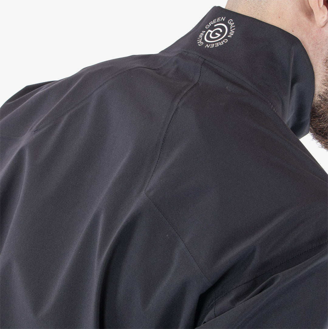 Armstrong solids is a Waterproof golf jacket for Men in the color Black/Sharkskin(5)