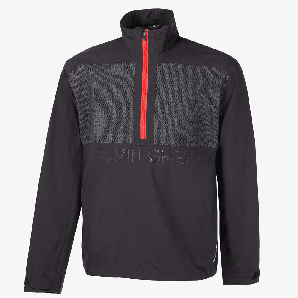 Ashford is a Waterproof golf jacket for Men in the color Black/Red(0)