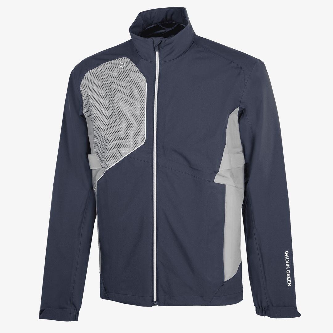 Ames is a Waterproof golf jacket for Men in the color Navy/Cool Grey(0)