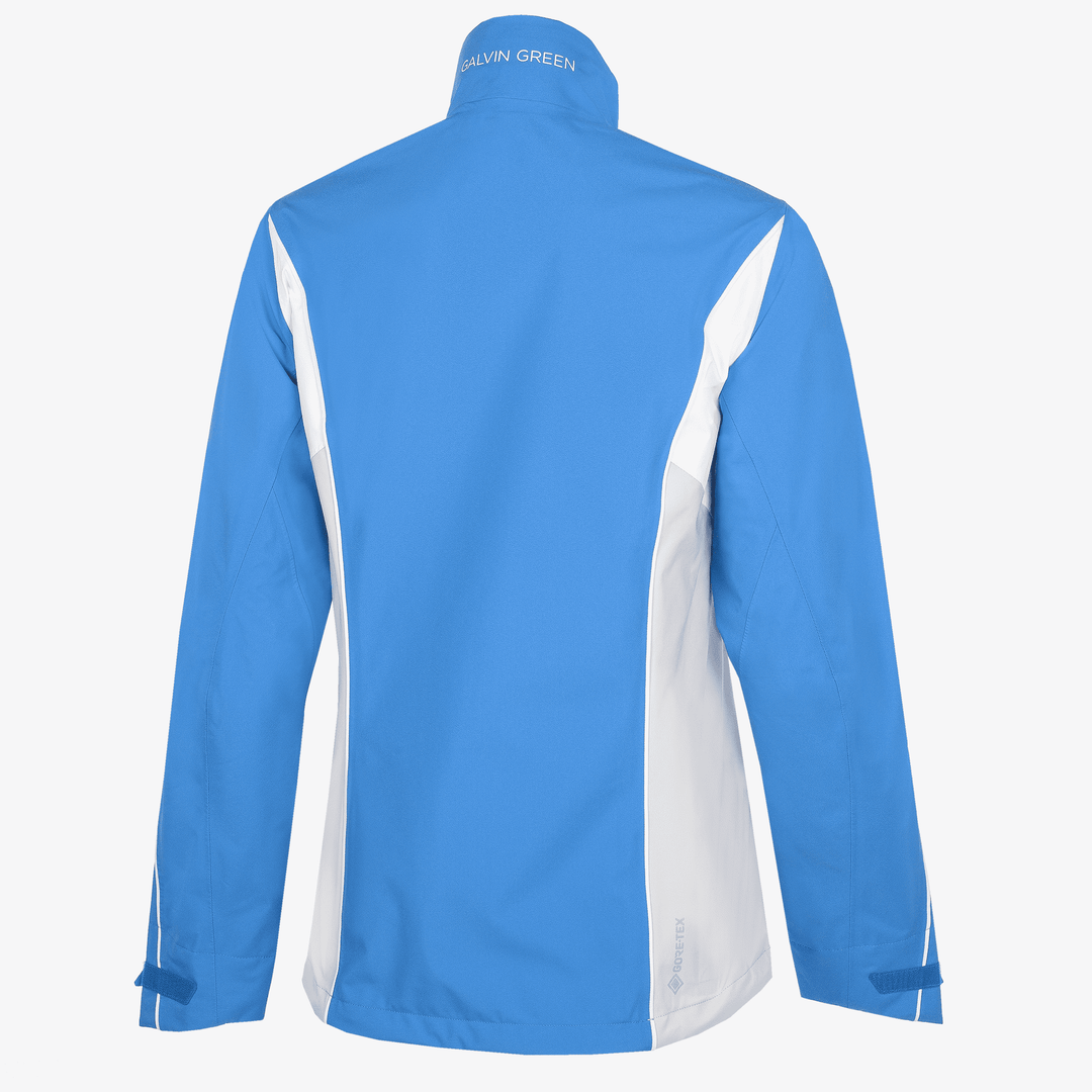 Ally is a Waterproof golf jacket for Women in the color Blue/Cool Grey/White(7)
