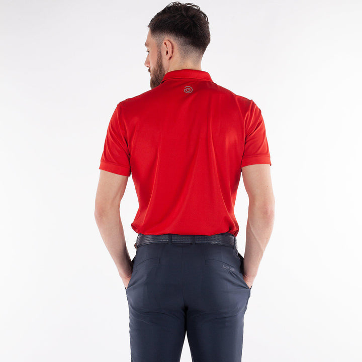 Max is a Breathable short sleeve golf shirt for Men in the color Red(2)