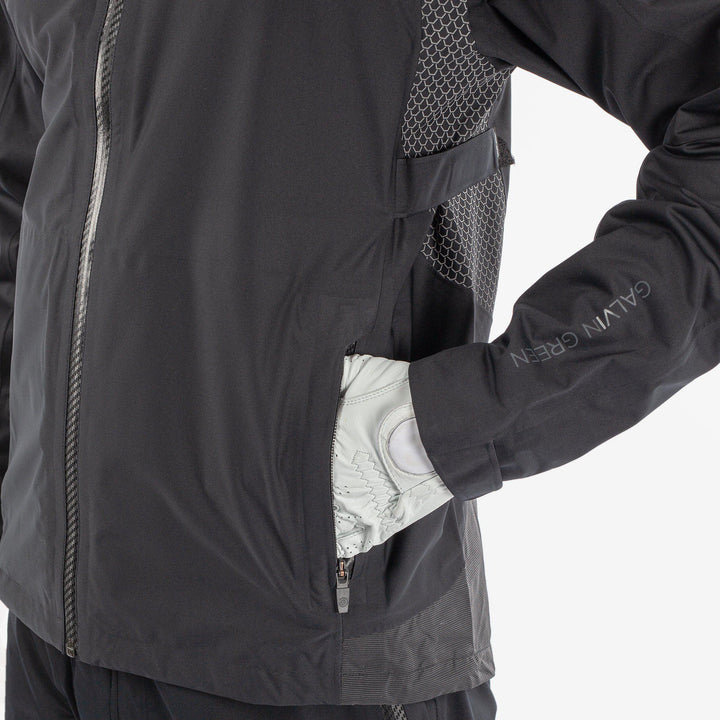Action is a Waterproof golf jacket for Men in the color Black(4)