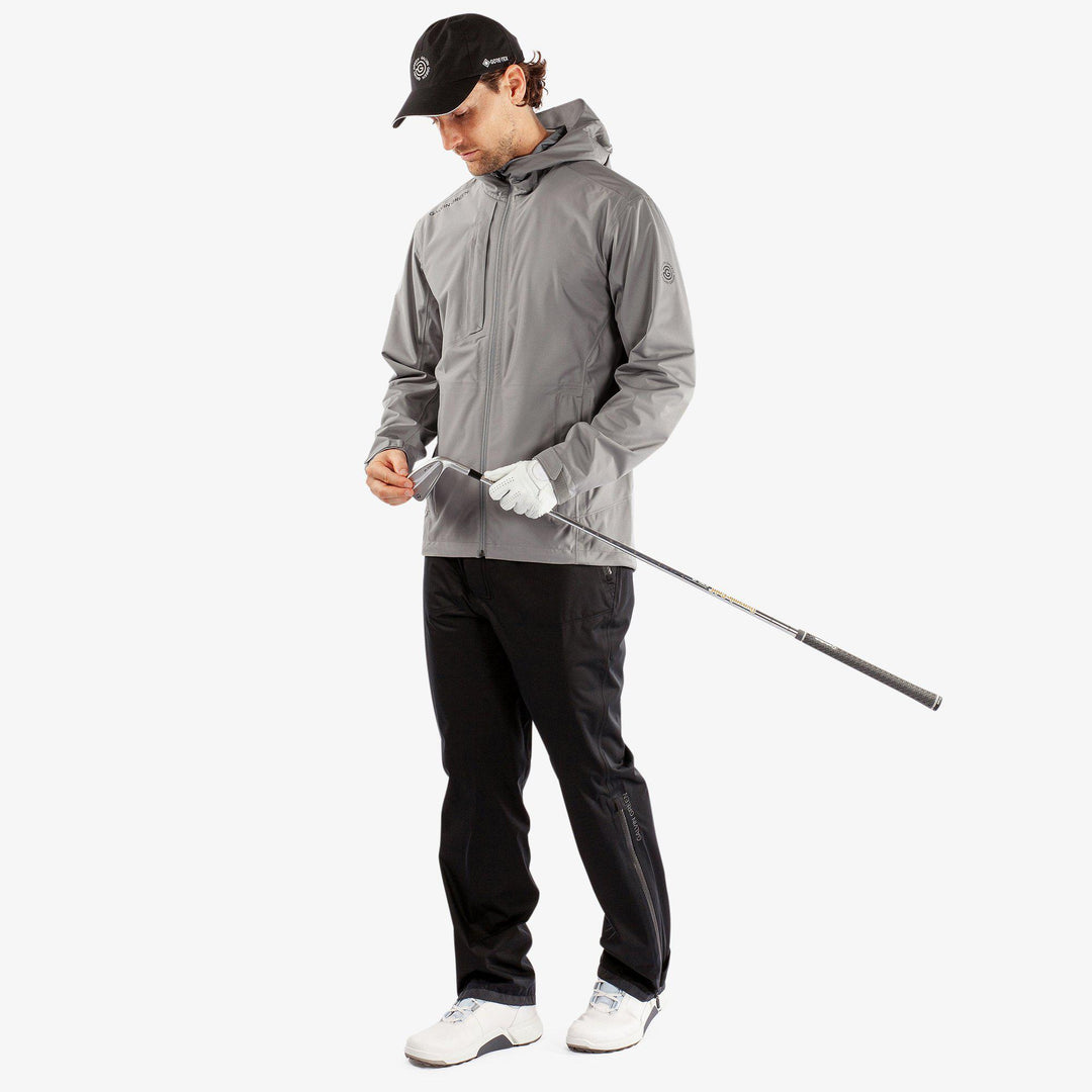 Amos is a Waterproof golf jacket for Men in the color Sharkskin(2)