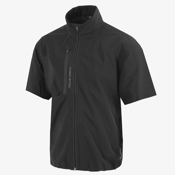 Axl Waterproof short sleeve golf jacket Black Galvin Green