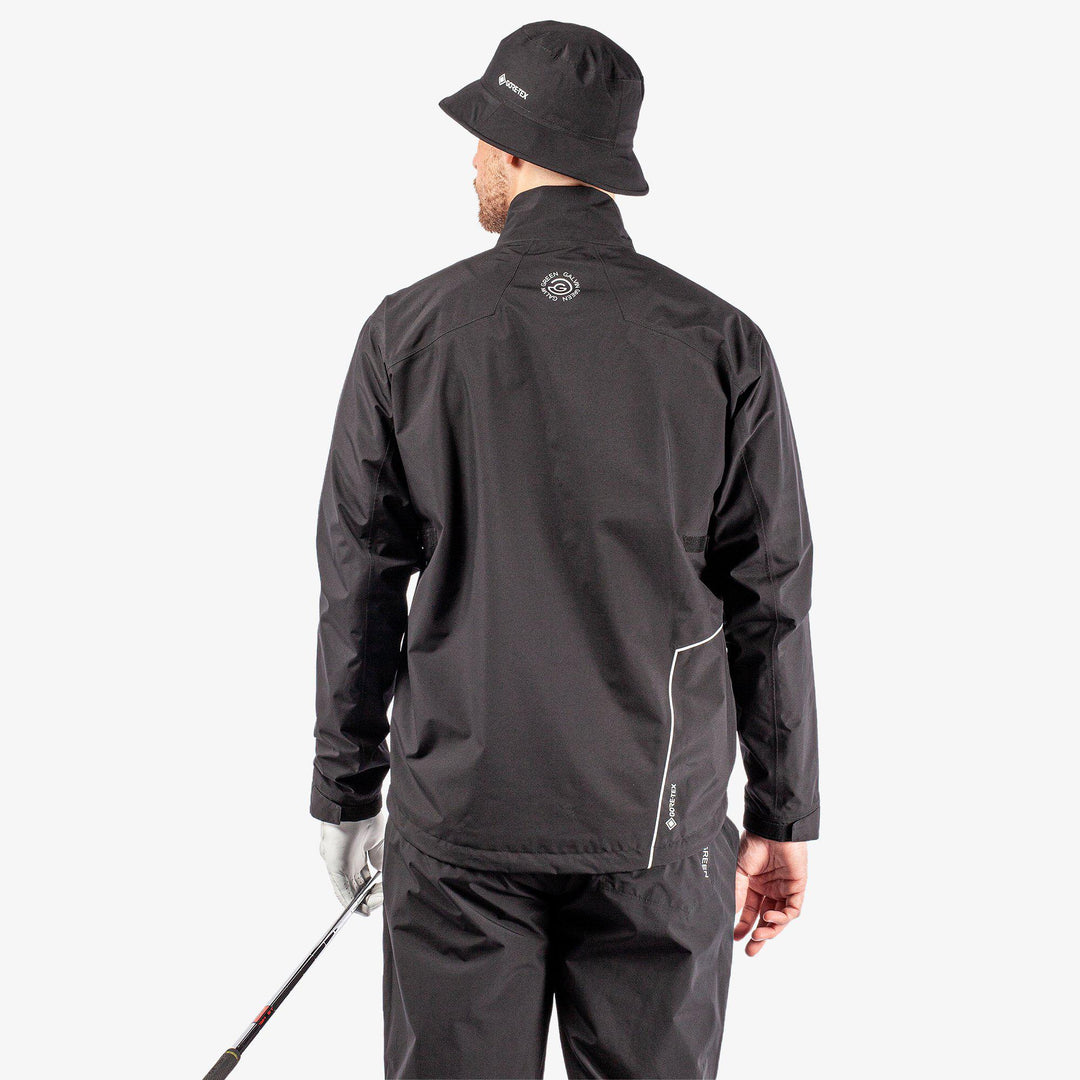 Axley is a Waterproof golf jacket for Men in the color Black/Forged Iron(7)