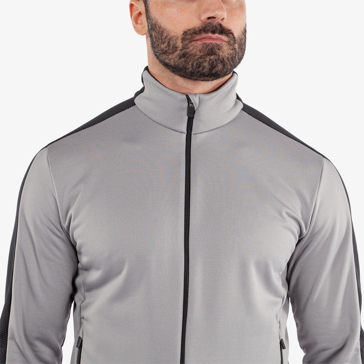 Dawson is a Insulating golf mid layer for Men in the color Sharkskin/Black(3)